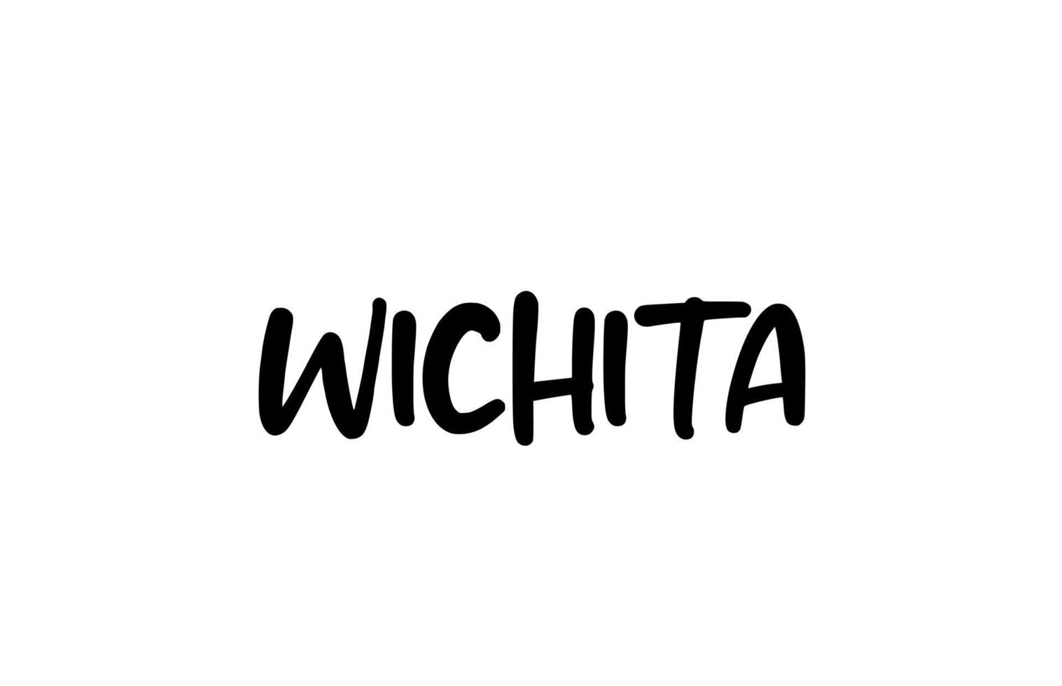 wichita city handschriftliche typografie worttext handbeschriftung. moderner kalligraphietext. schwarze Farbe vektor