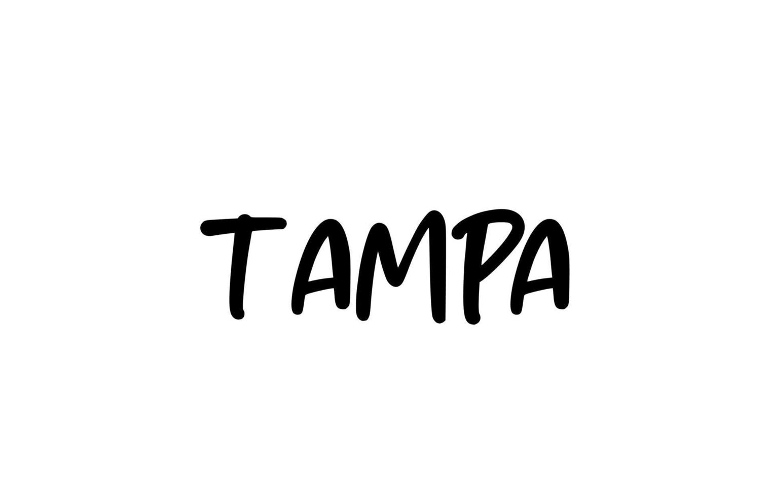 tampa city handskriven typografi ord text hand bokstäver. modern kalligrafi text. svart färg vektor