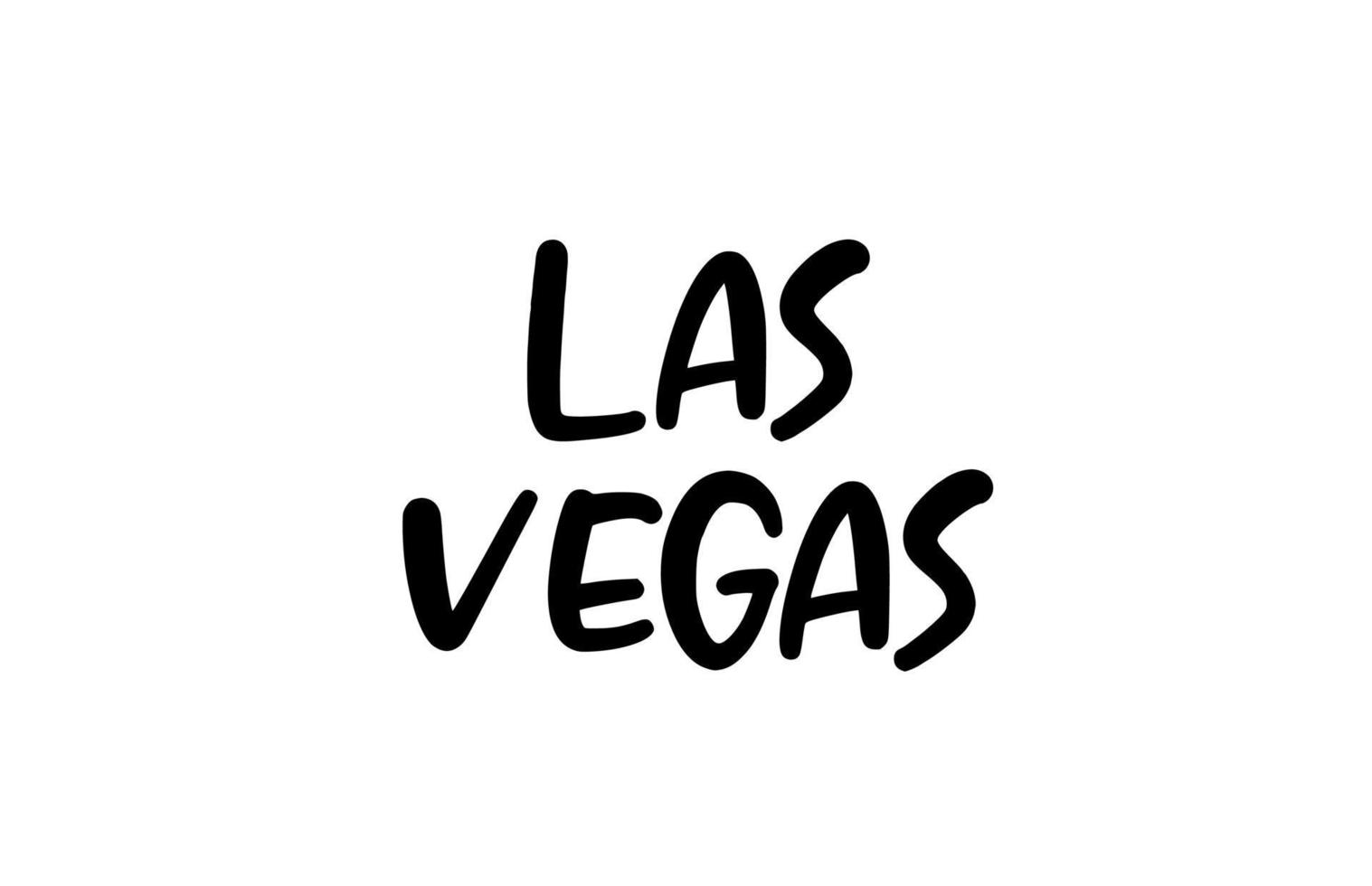 Las Vegas City handschriftliche Typografie Worttext Hand Schriftzug. moderner kalligraphietext. schwarze Farbe vektor