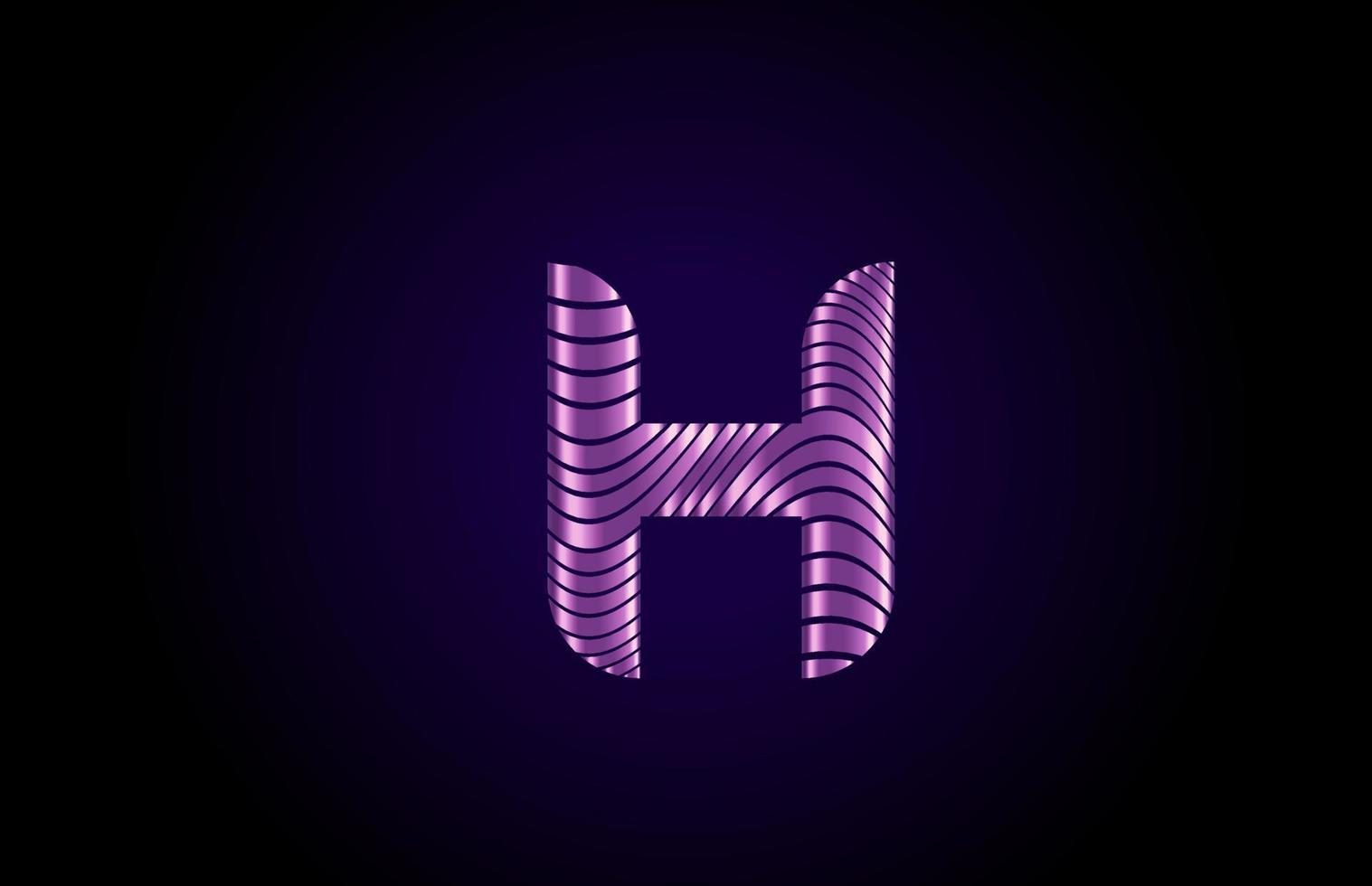 h lila blå alfabetet bokstav logotyp ikon för företaget. enkel metallisk design för företag och företag vektor