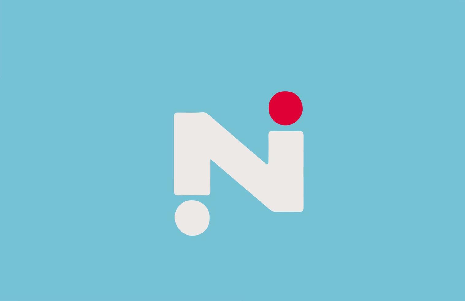 blå vit röd n alfabetet brev logotyp ikon. enkel design för företag och företag vektor
