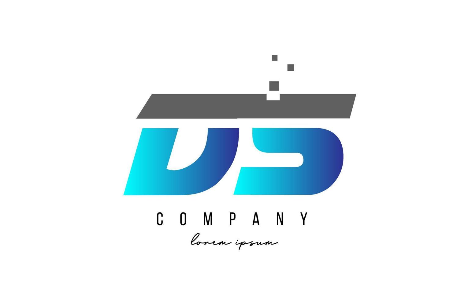 ds ds alfabetbokstavskombination i blå och grå färg. kreativ ikondesign för företag och företag vektor