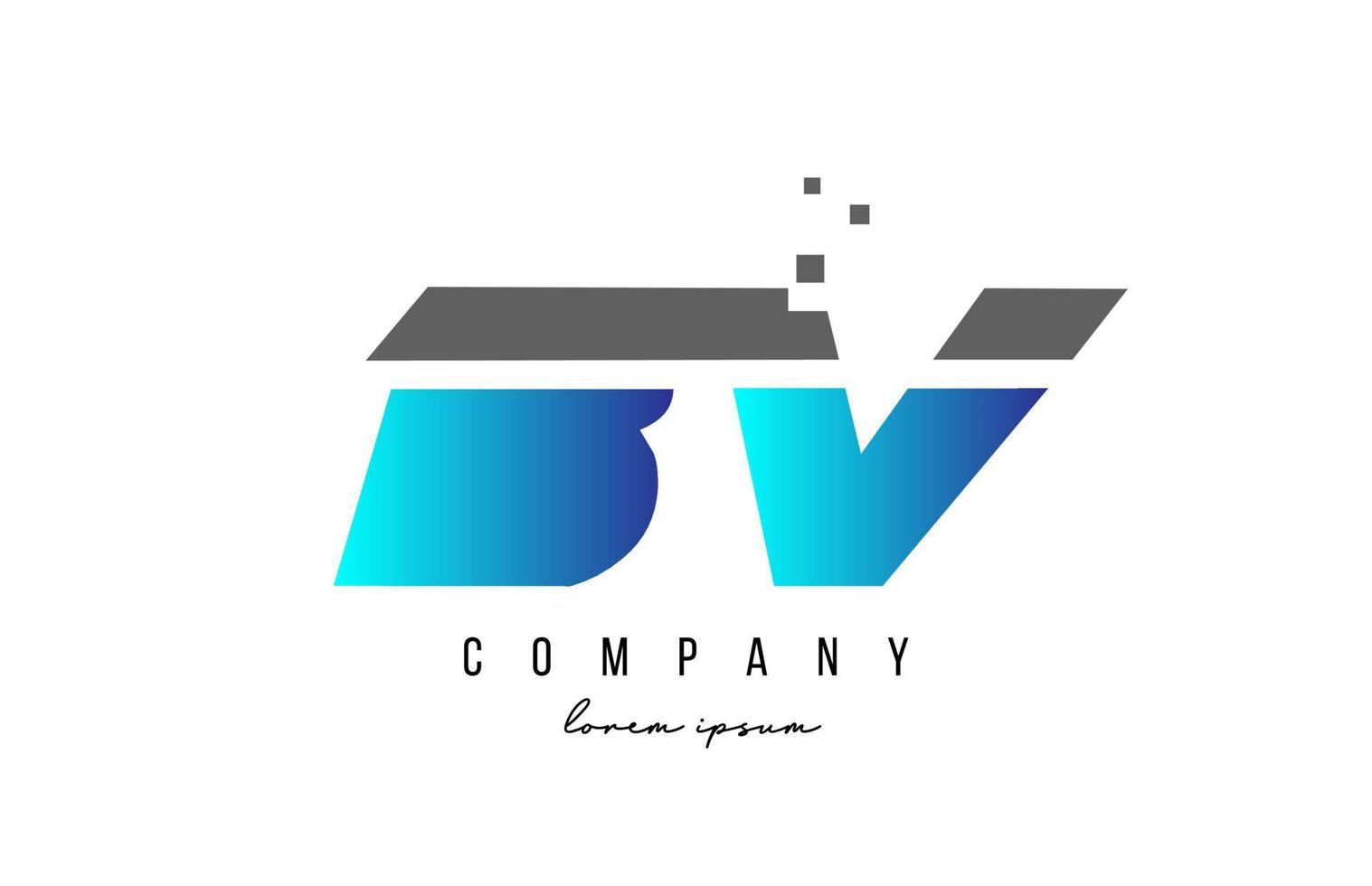 bv bv alfabetbokstavskombination i blå och grå färg. kreativ ikondesign för företag och företag vektor