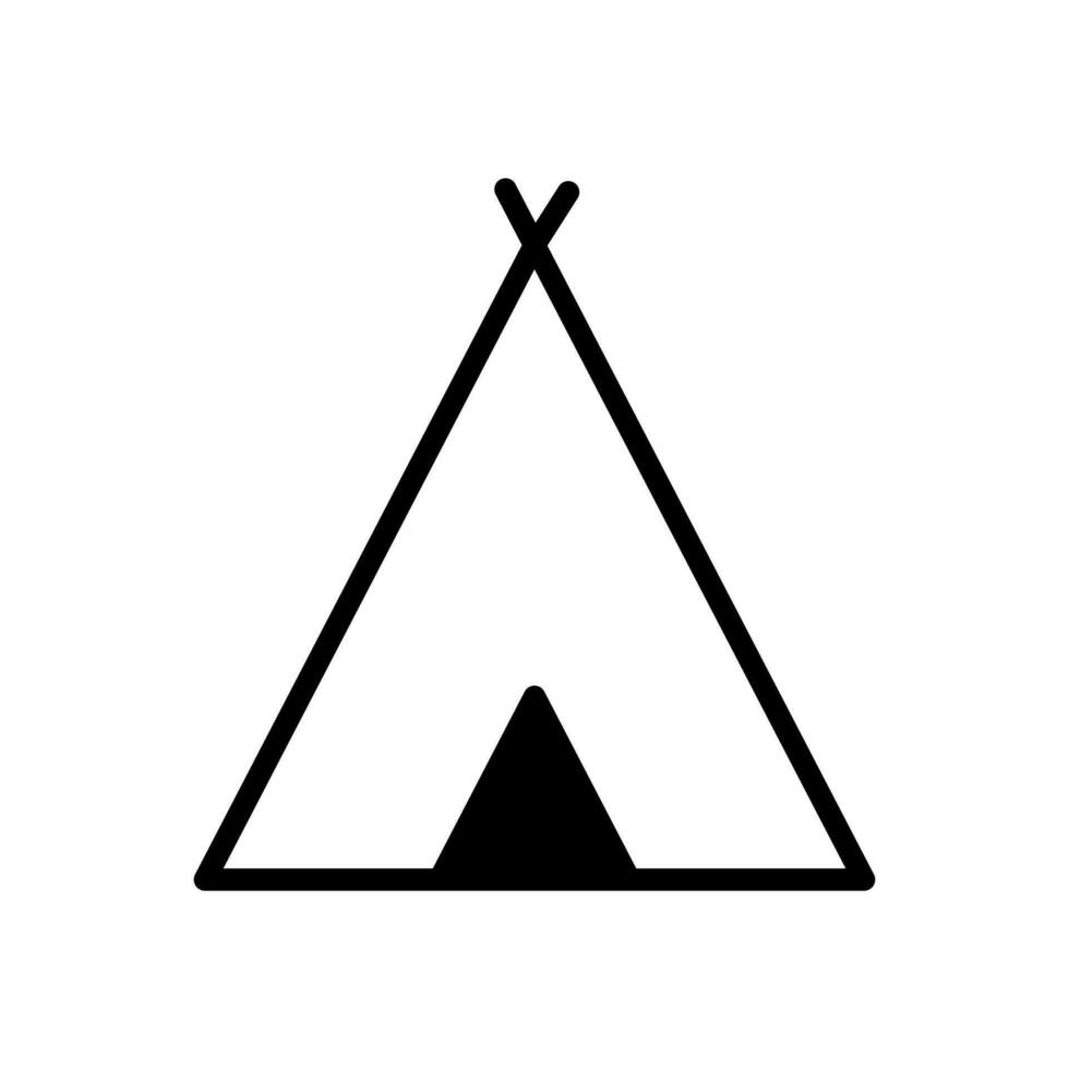 tält, läger ikon vektor design mall