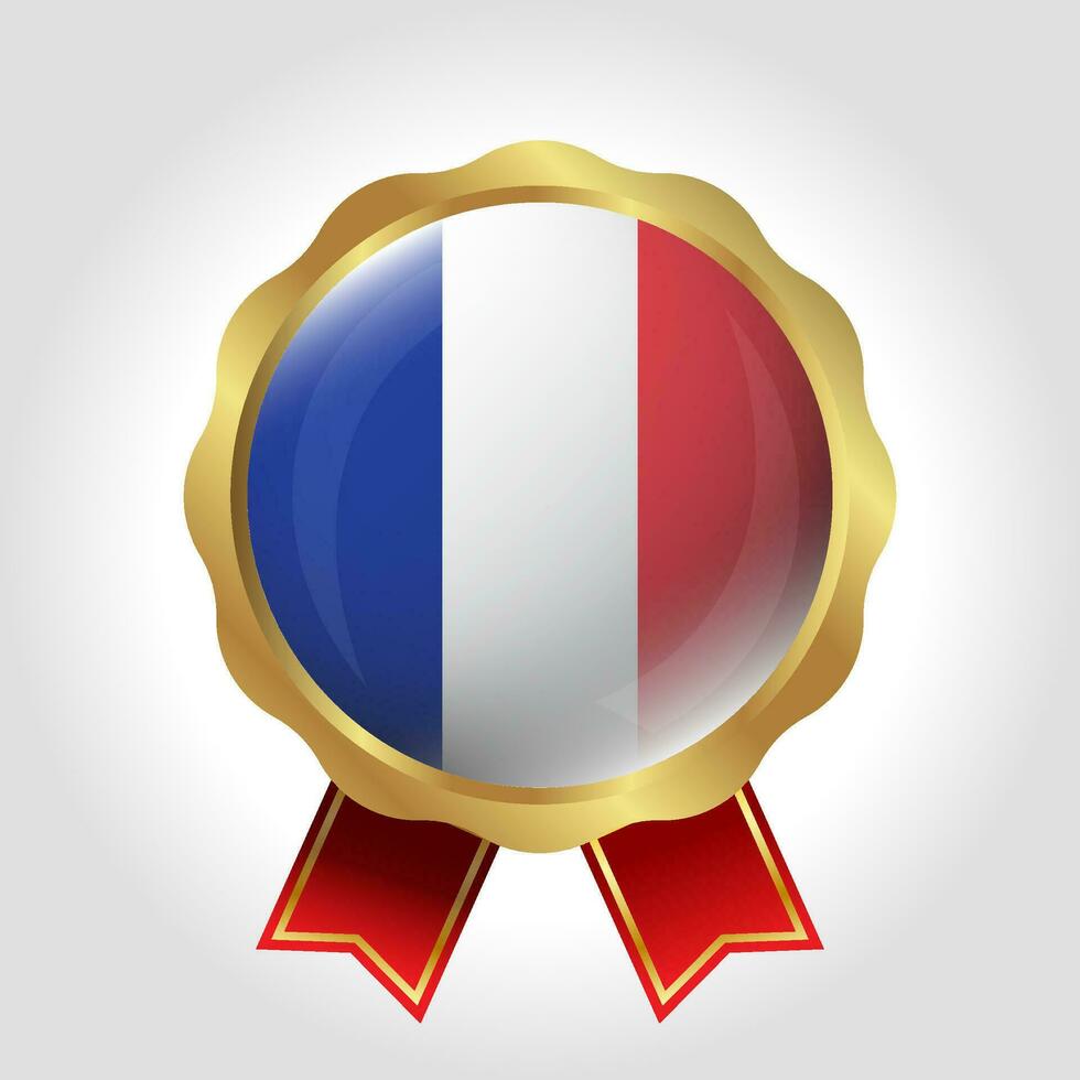 kreativ Frankreich Flagge Etikette Vektor Design