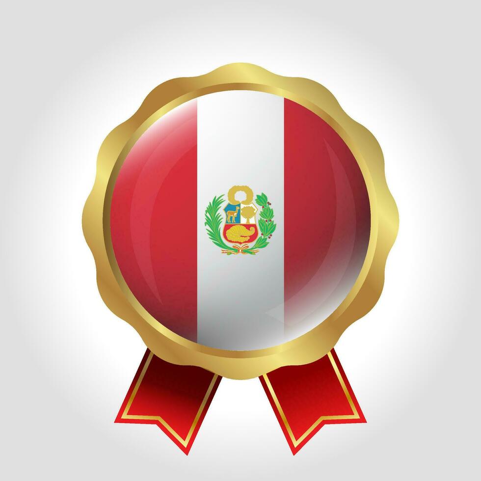 kreativ Peru Flagge Etikette Vektor Design