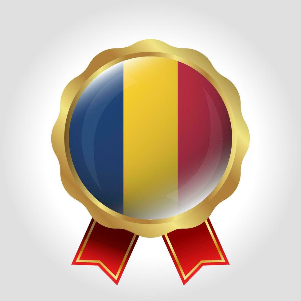 kreativ Rumänien Flagge Etikette Vektor Design