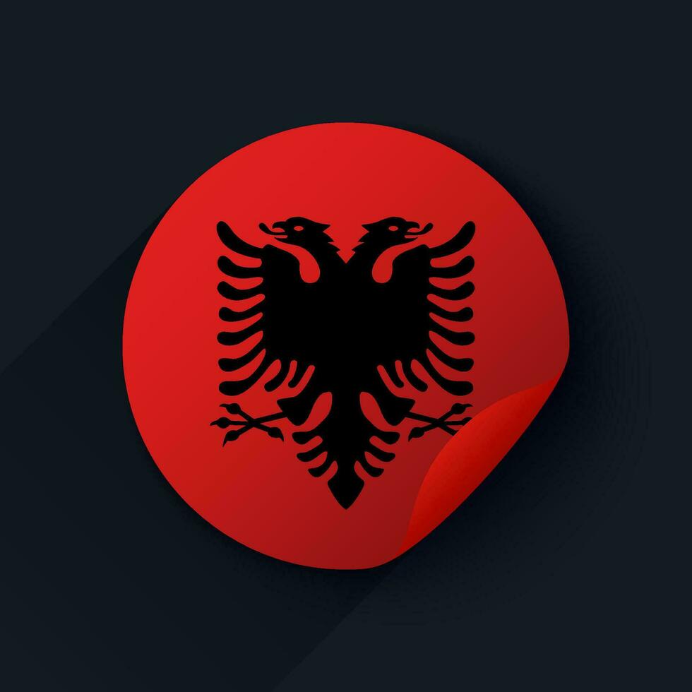 Albanien Flagge Aufkleber Vektor Illustration