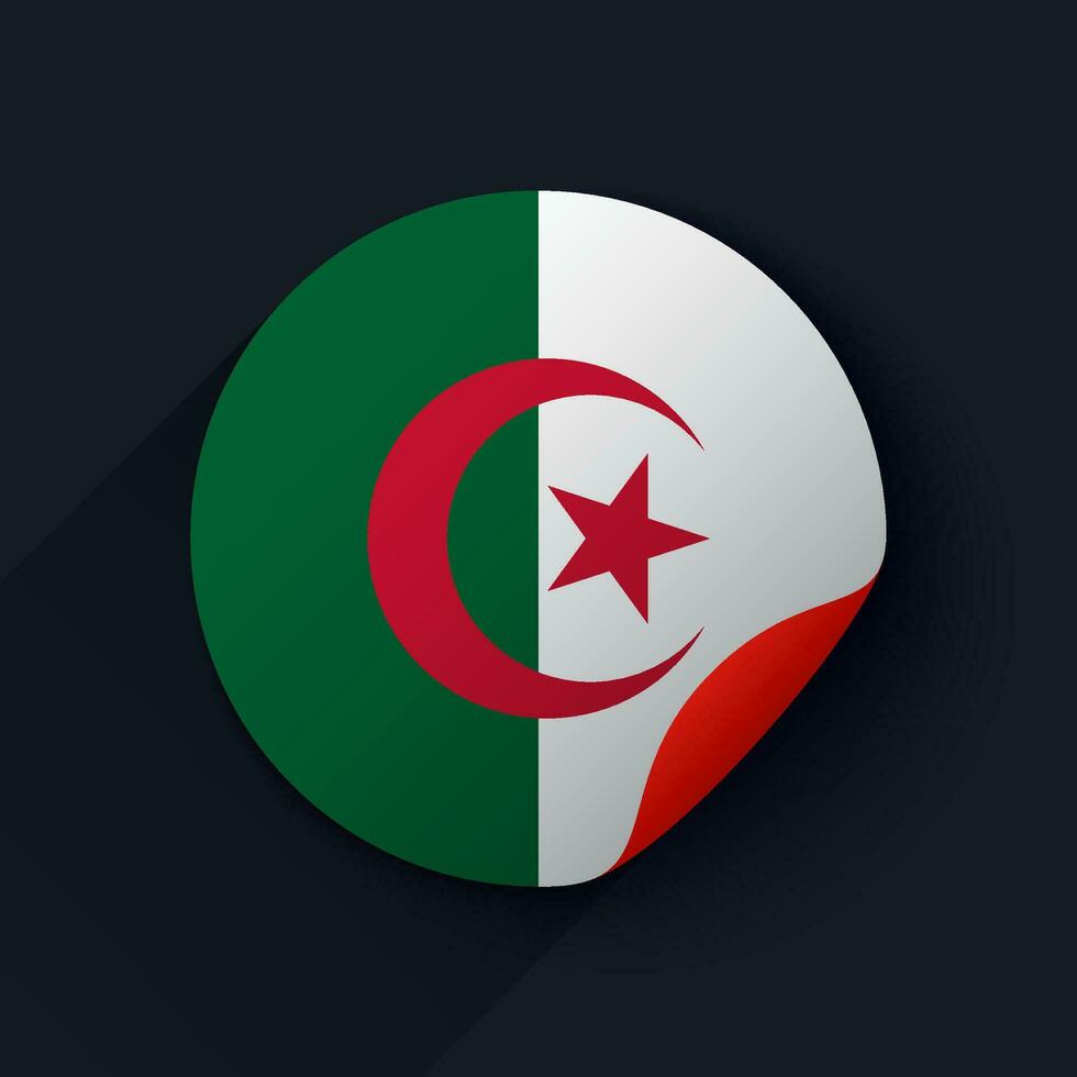 Algerien Flagge Aufkleber Vektor Illustration