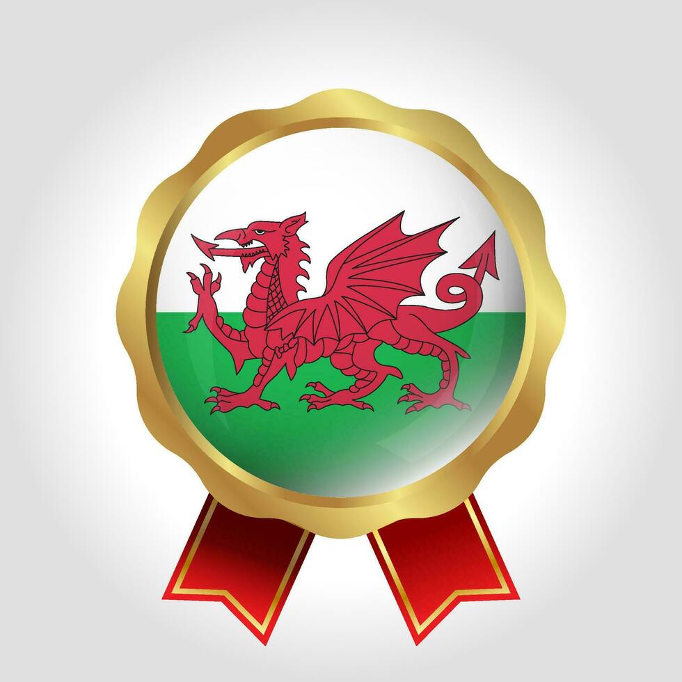 kreativ Wales Flagge Etikette Vektor Design