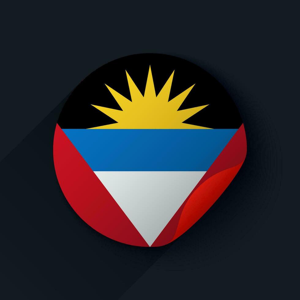 Antigua und Barbuda Flagge Aufkleber Vektor Illustration