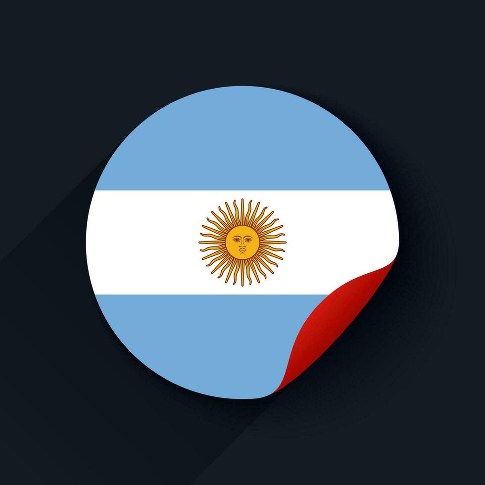 Argentinien Flagge Aufkleber Vektor Illustration