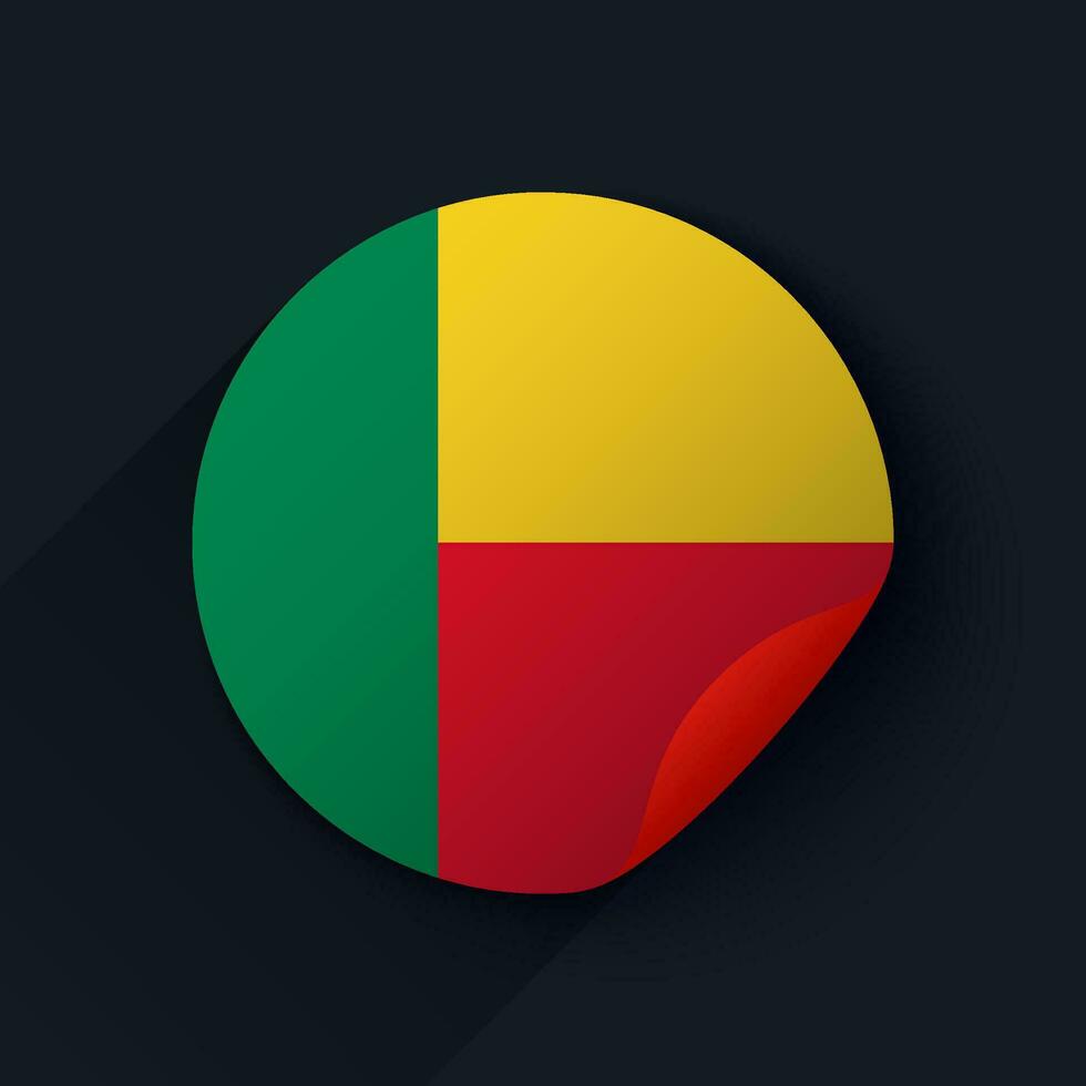 Benin Flagge Aufkleber Vektor Illustration