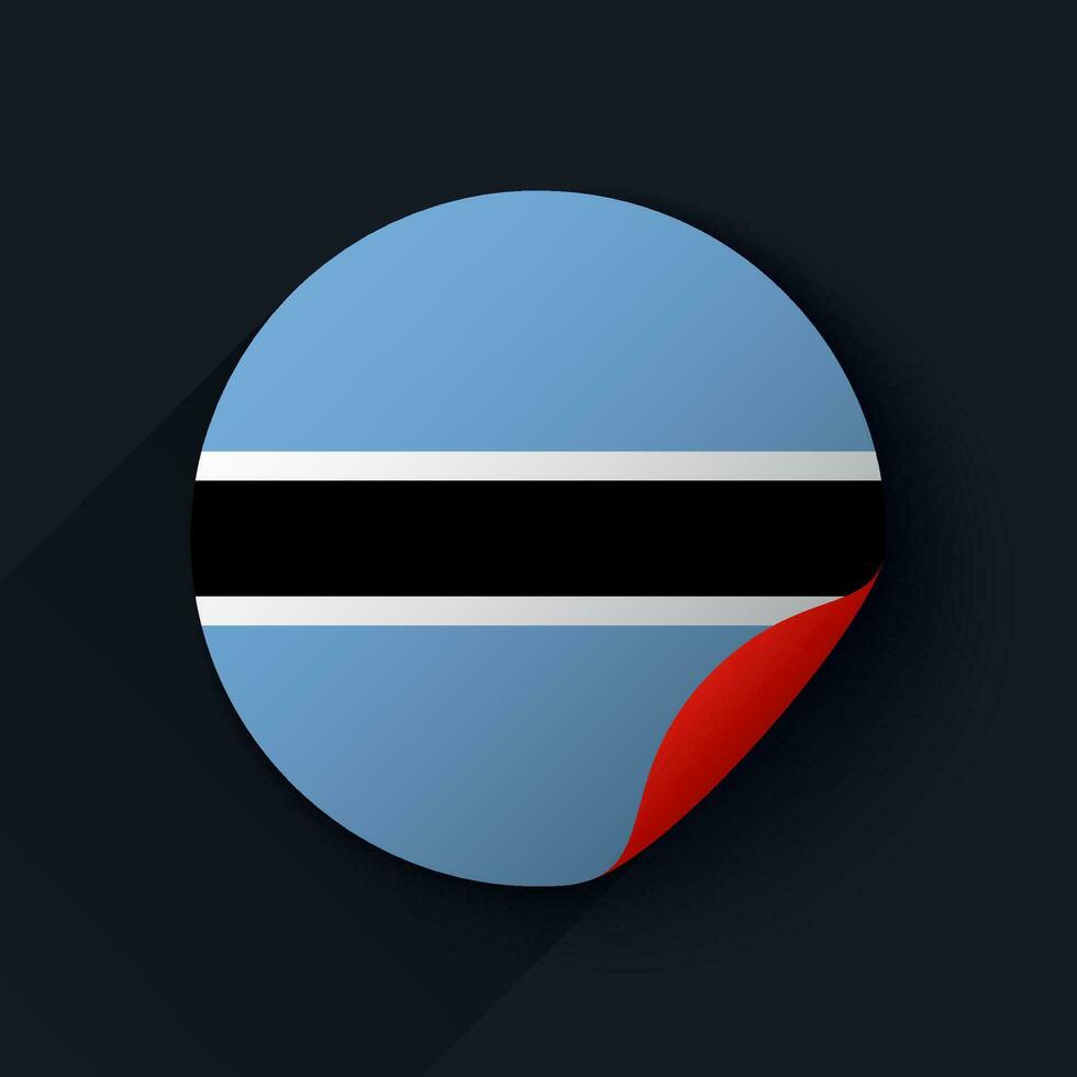 botswana flagga klistermärke vektor illustration