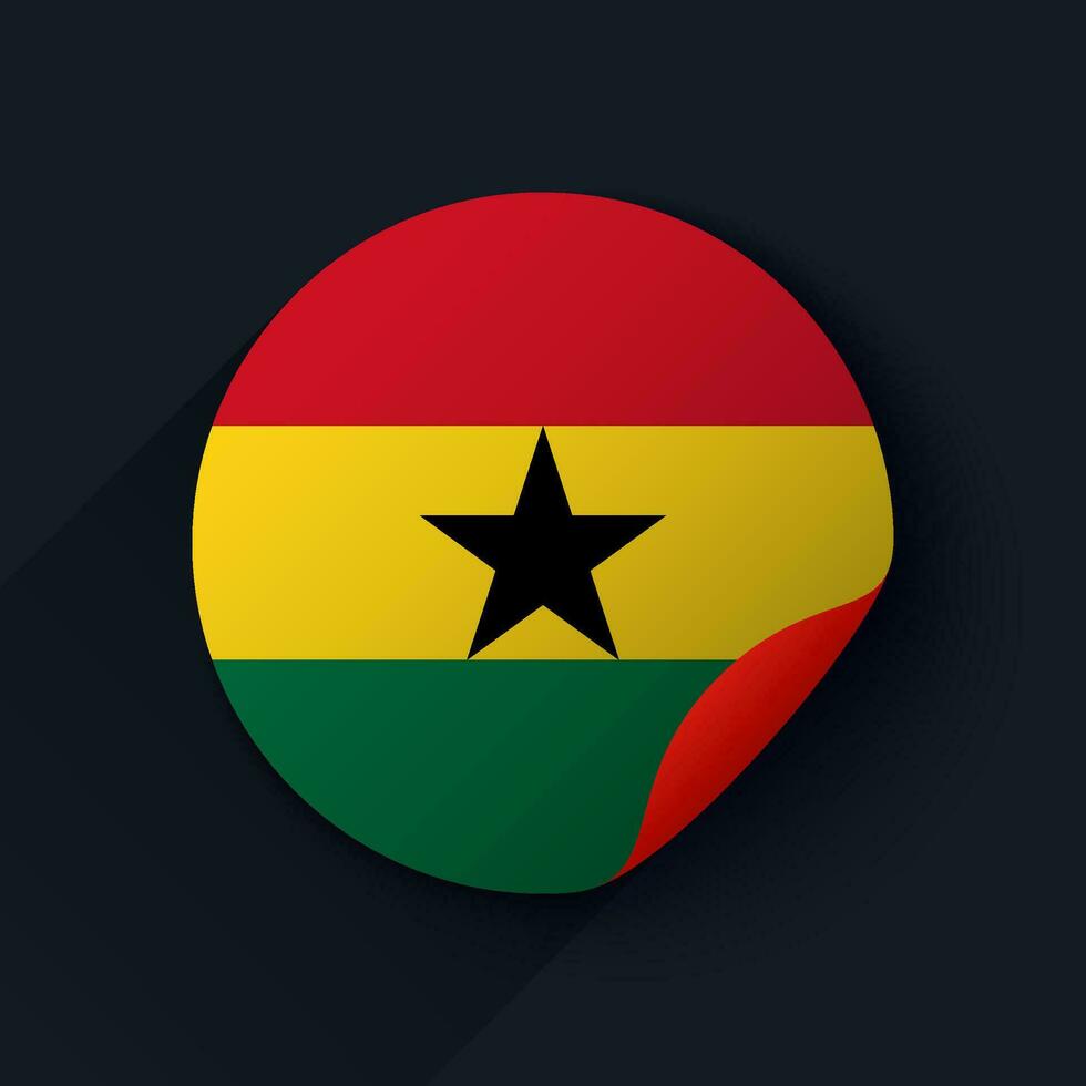 ghana flagga klistermärke vektor illustration