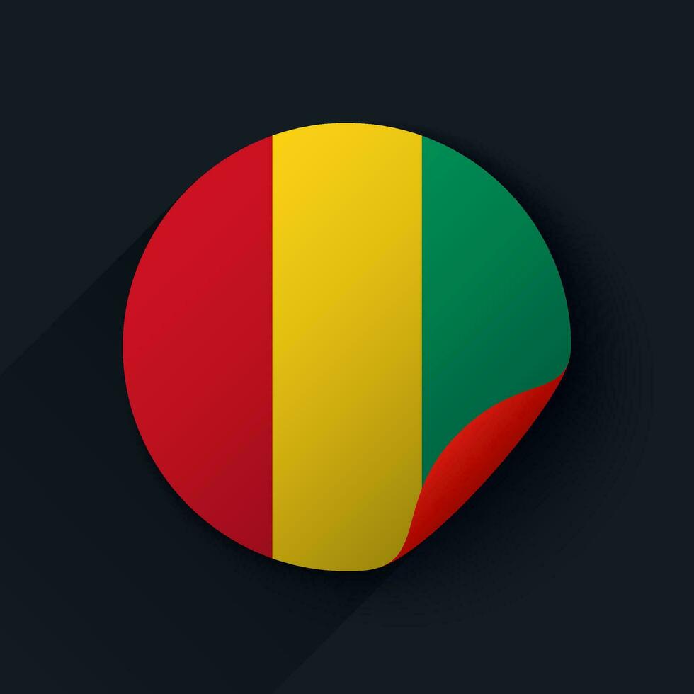 guinea flagga klistermärke vektor illustration
