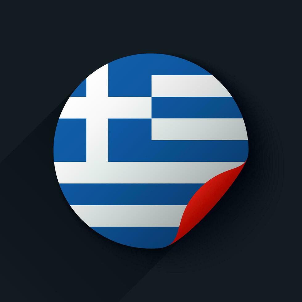 Griechenland Flagge Aufkleber Vektor Illustration