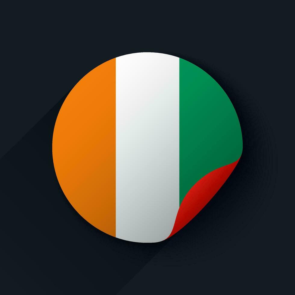Elfenbein Küste Flagge Aufkleber Vektor Illustration