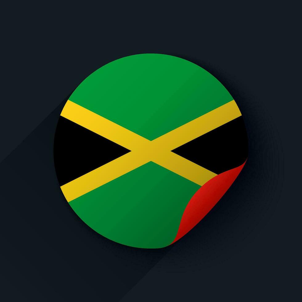 Jamaika Flagge Aufkleber Vektor Illustration