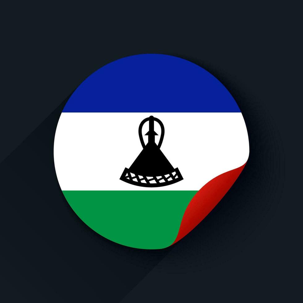 Lesotho Flagge Aufkleber Vektor Illustration