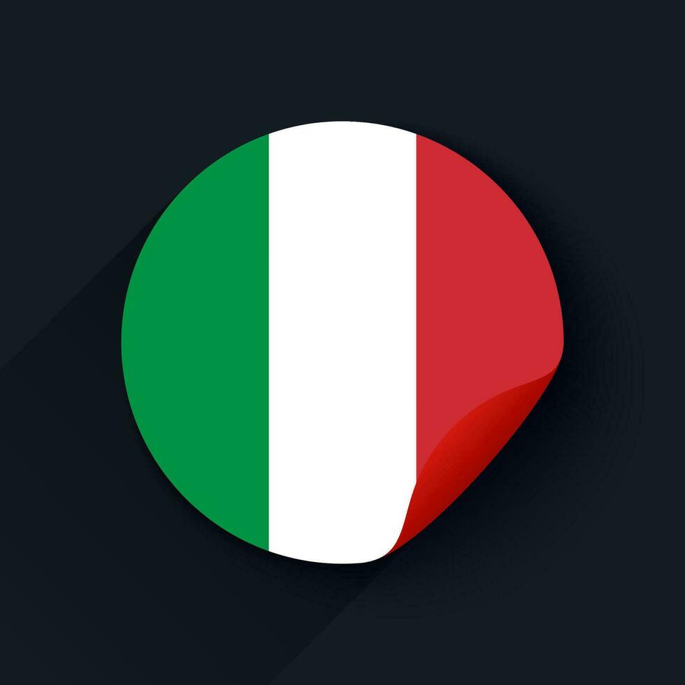 Italien flagga klistermärke vektor illustration