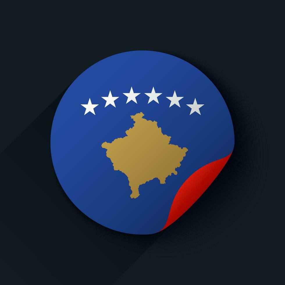 kosovo flagga klistermärke vektor illustration