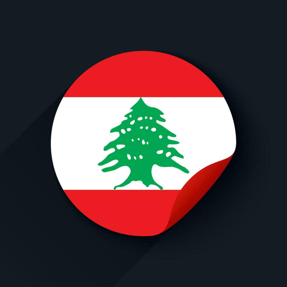 libanon flagga klistermärke vektor illustration