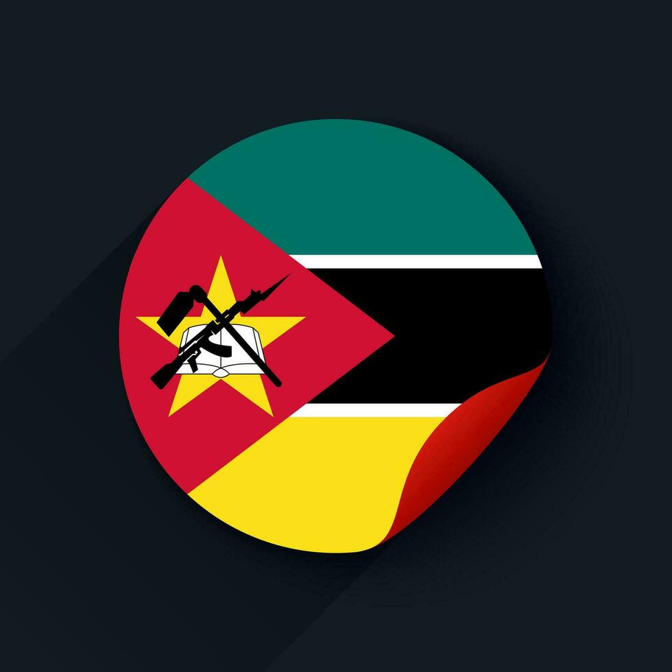 moçambique flagga klistermärke vektor illustration