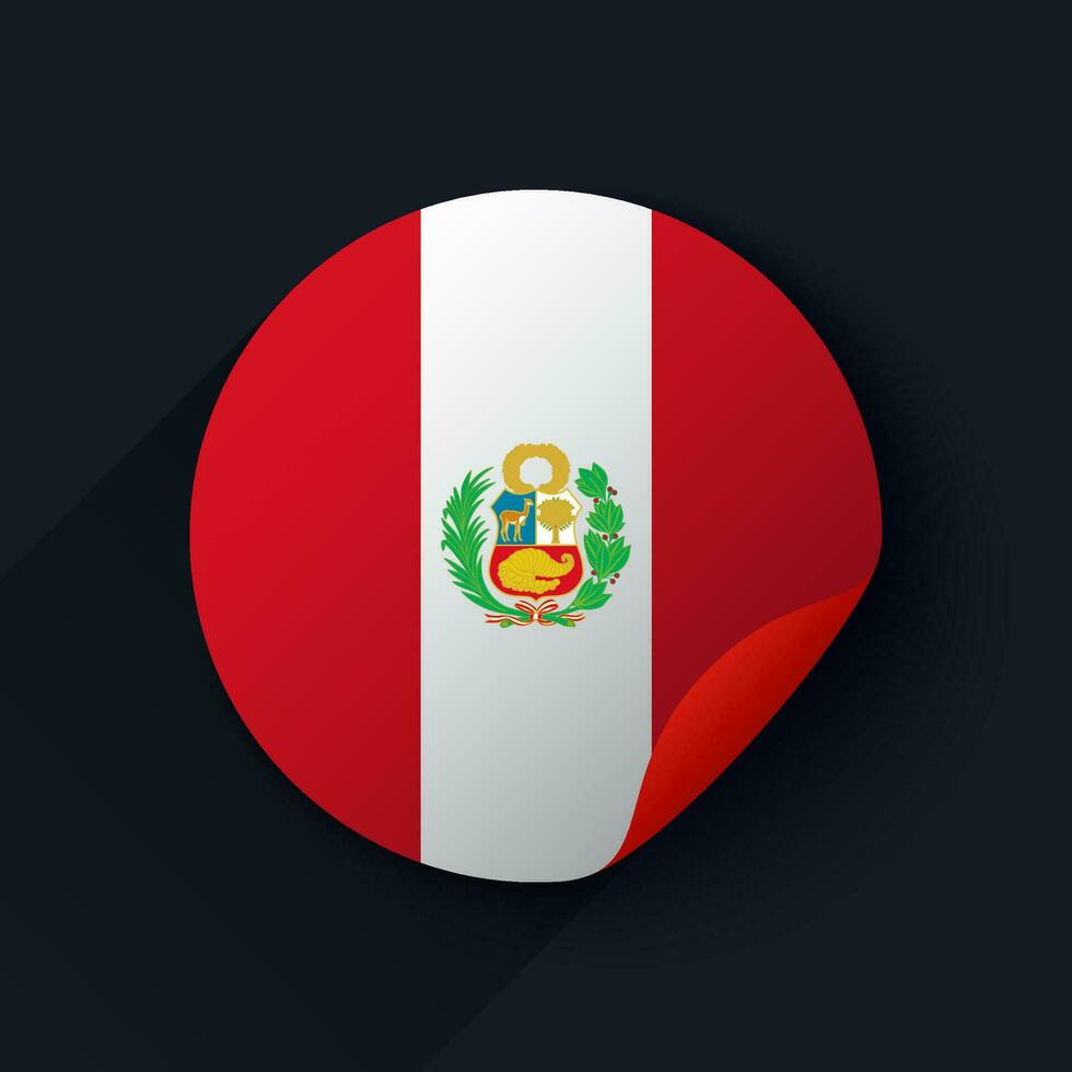 peru flagga klistermärke vektor illustration