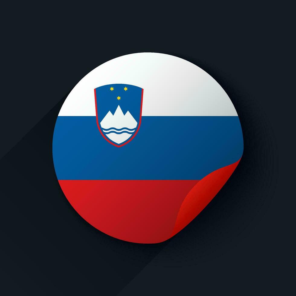 Slowenien Flagge Aufkleber Vektor Illustration