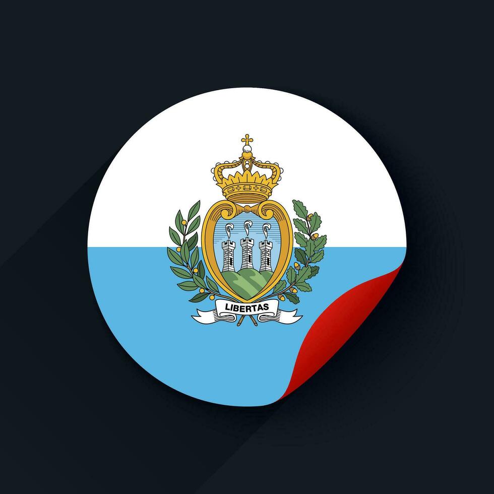 san Marino Flagge Aufkleber Vektor Illustration