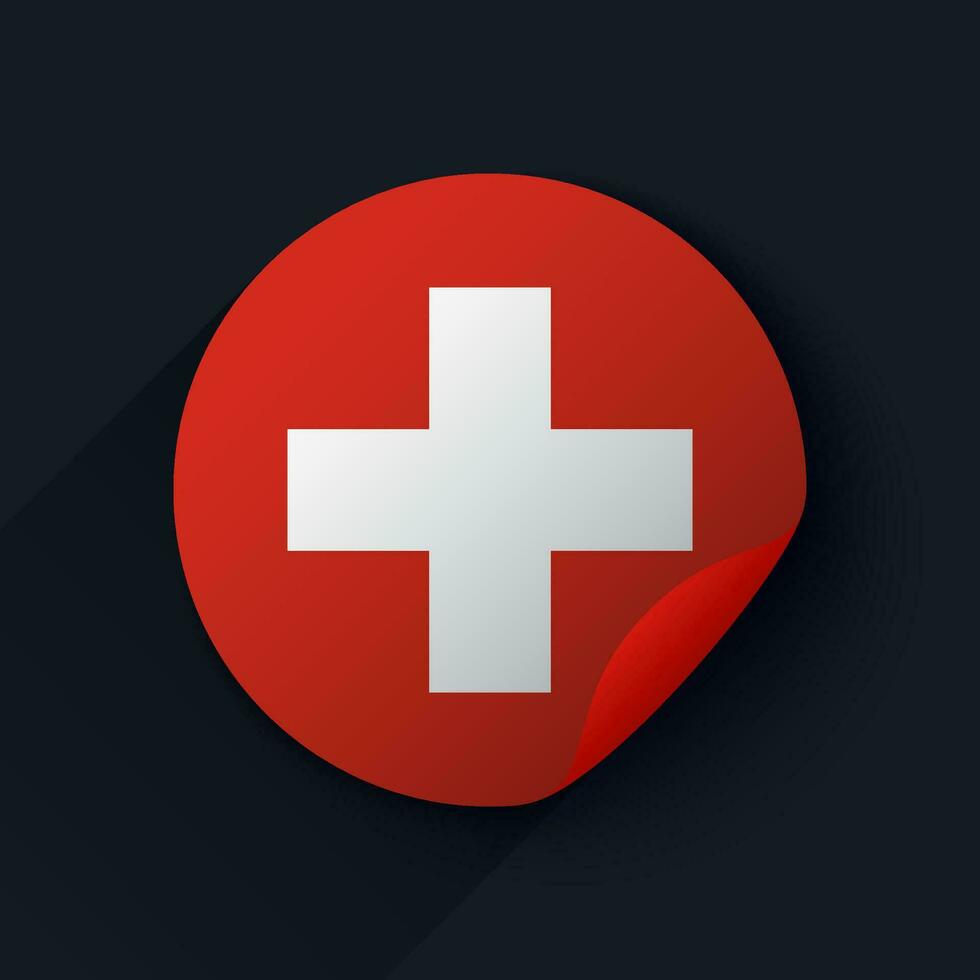 Schweiz Flagge Aufkleber Vektor Illustration
