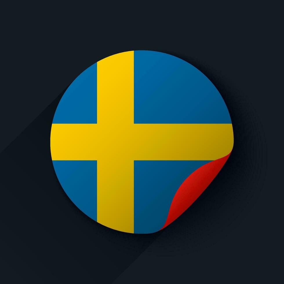 Schweden Flagge Aufkleber Vektor Illustration