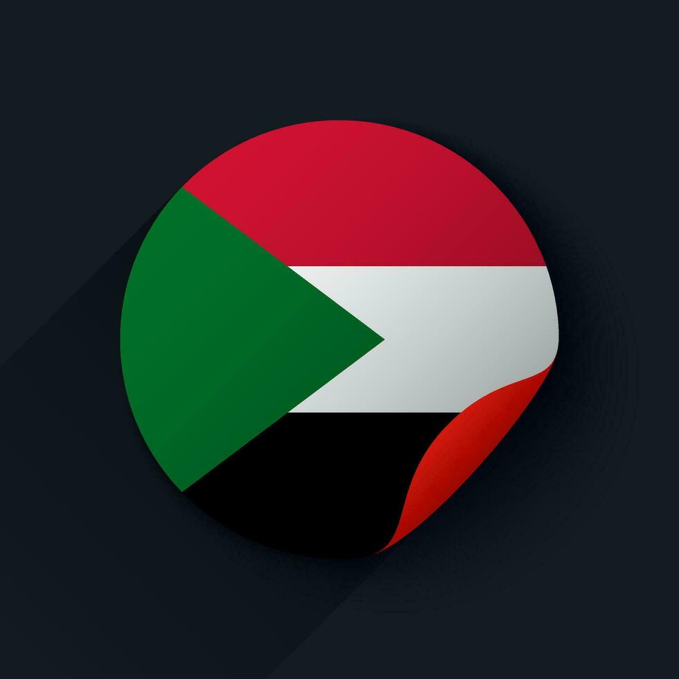 Sudan Flagge Aufkleber Vektor Illustration
