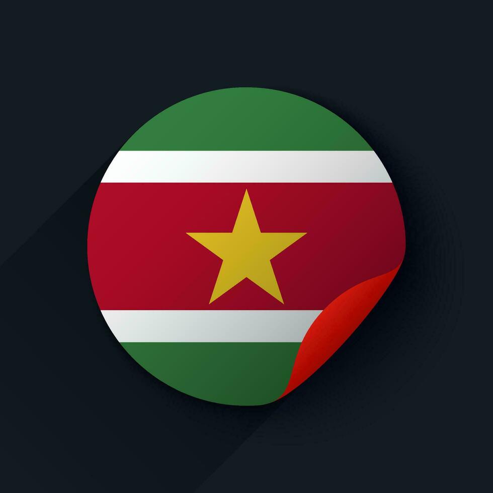 suriname Flagge Aufkleber Vektor Illustration