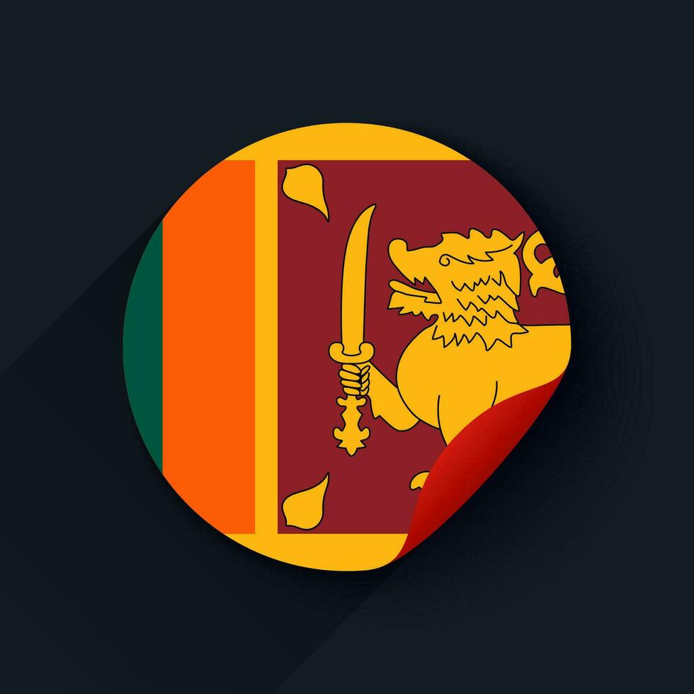 sri Lanka Flagge Aufkleber Vektor Illustration