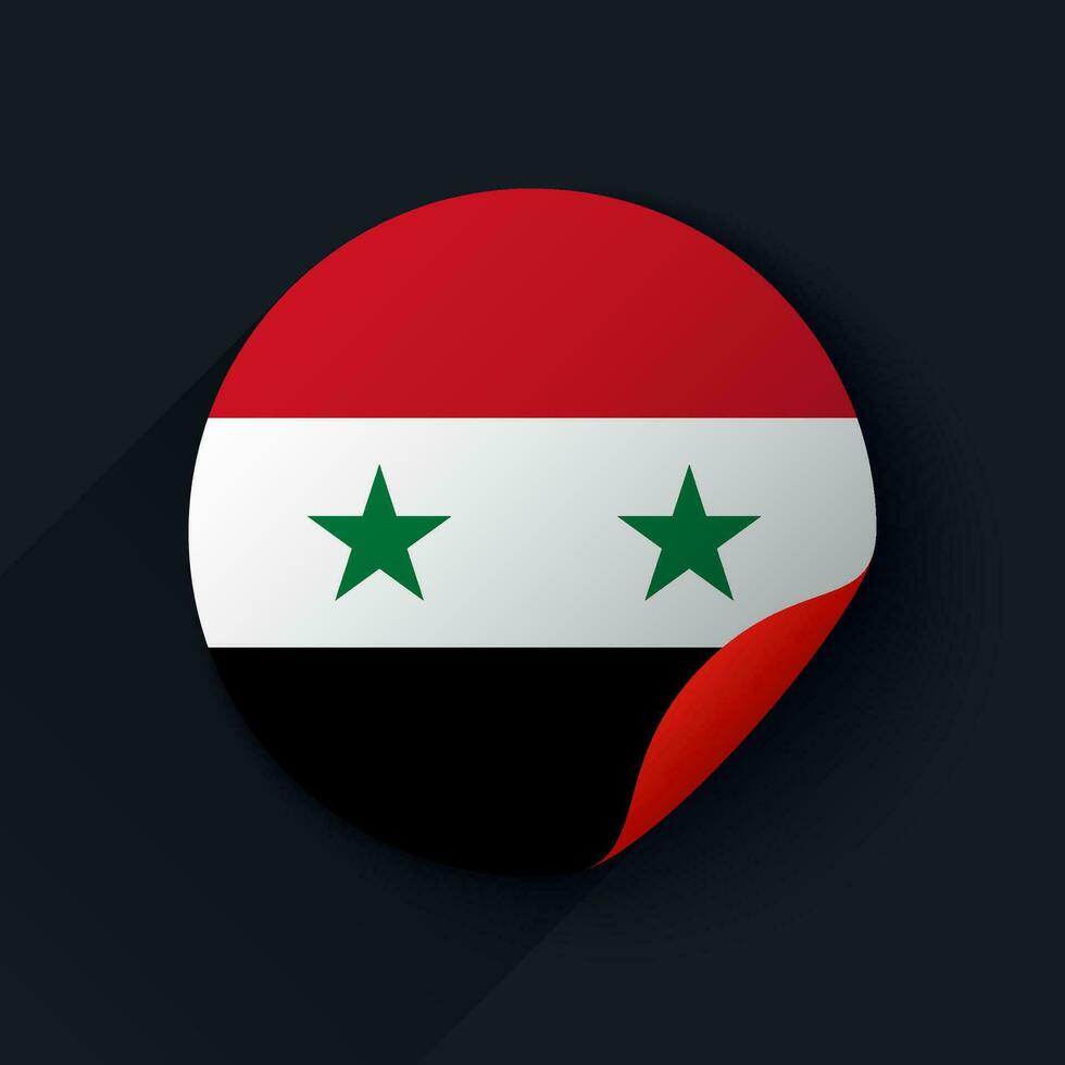 syrien flagga klistermärke vektor illustration