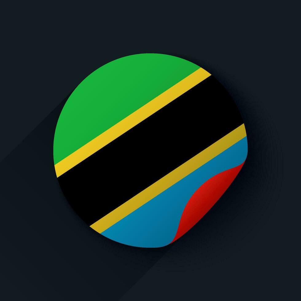 Tansania Flagge Aufkleber Vektor Illustration