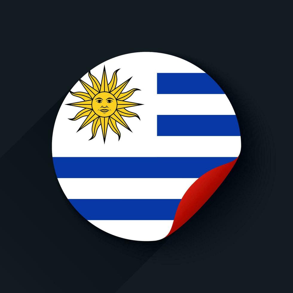 uruguay flagga klistermärke vektor illustration