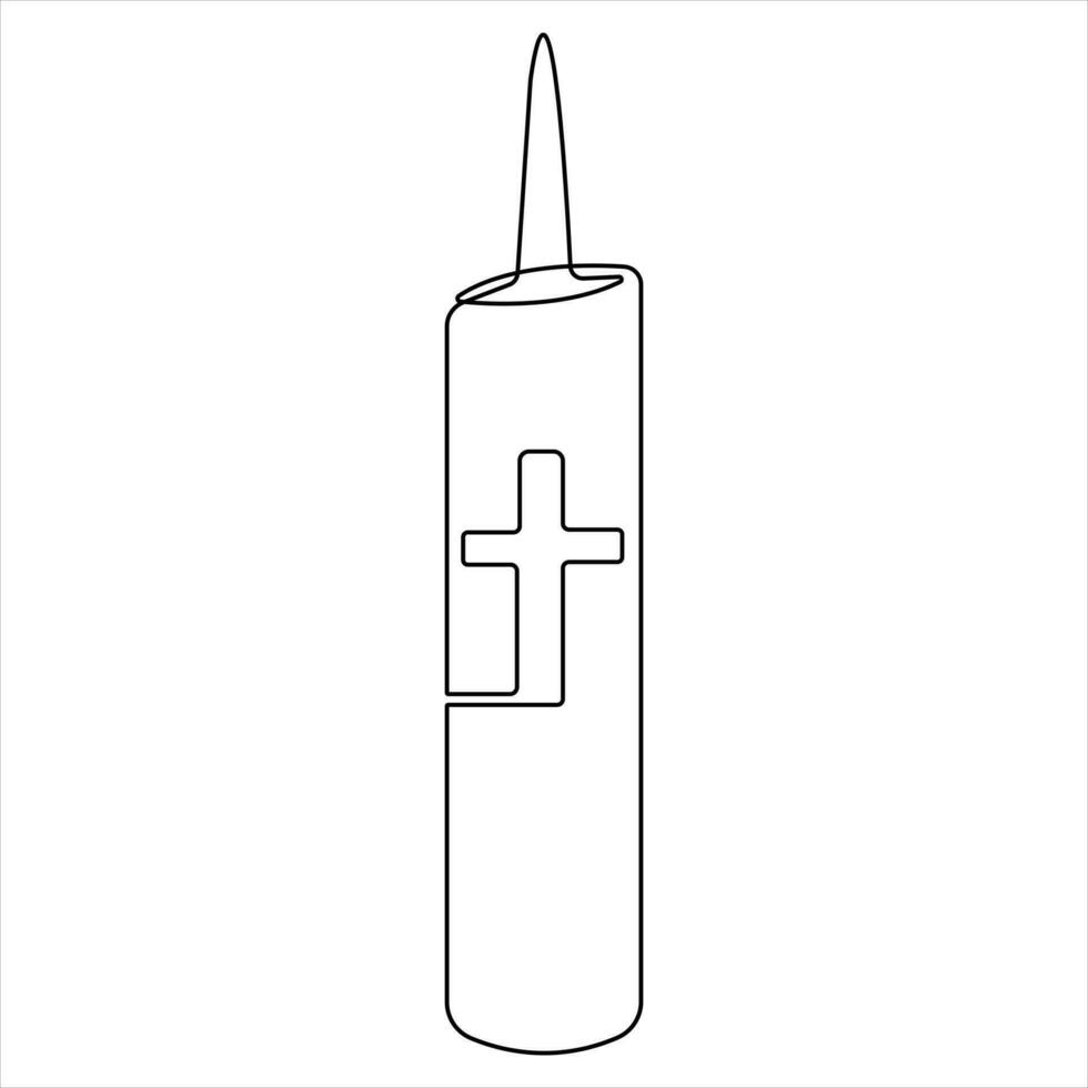 kontinuierlich Single Linie Kunst Symbol von Religion Vektor Illustration Kreuz Symbol von Christentum