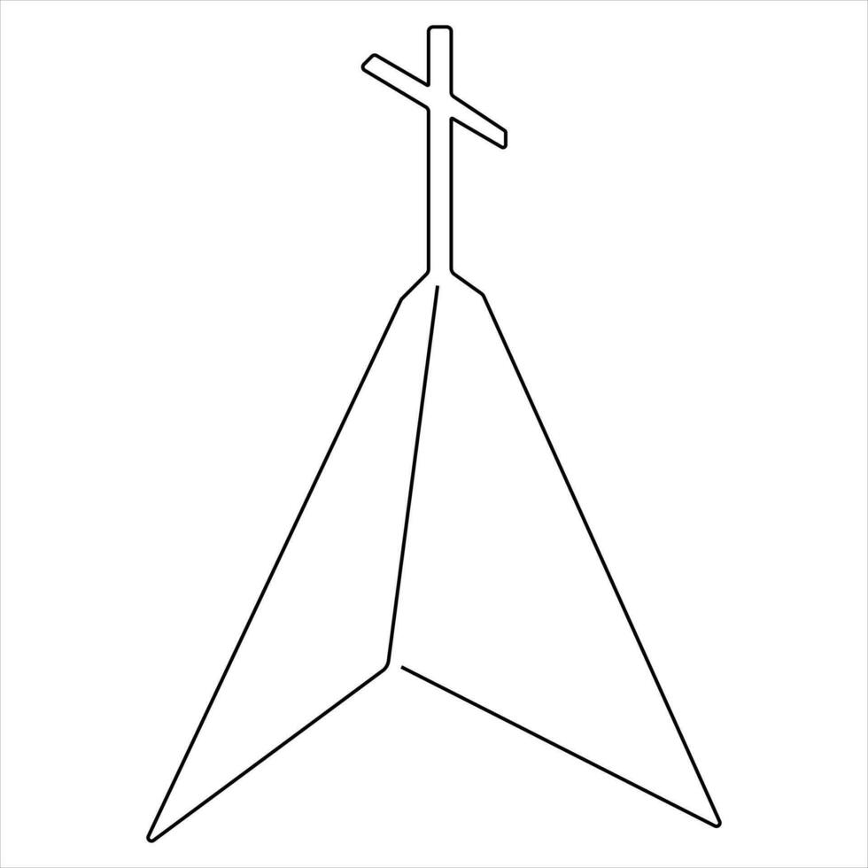 kontinuerlig enda linje konst symbol av religion vektor illustration korsa symbol av kristendomen