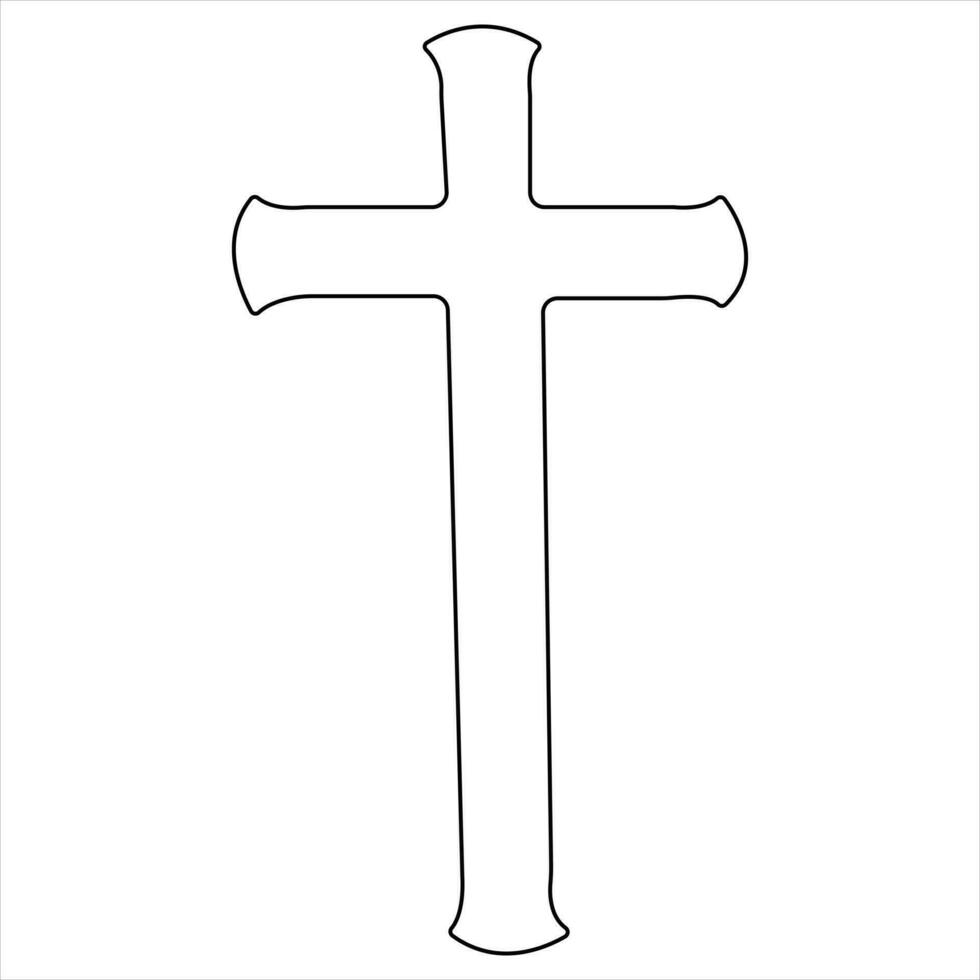 kontinuierlich Single Linie Kunst Symbol von Religion Vektor Illustration Kreuz Symbol von Christentum