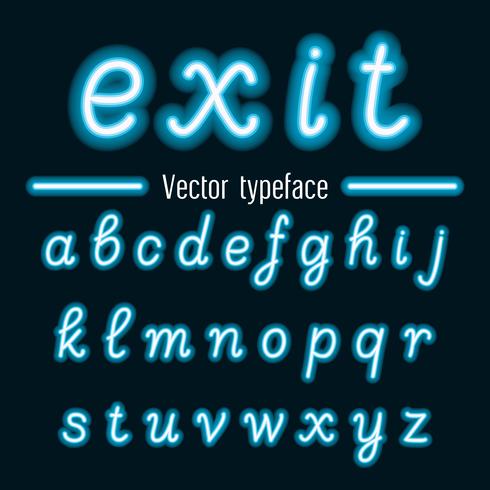 Handskriven Vector Neon Light Alphabets