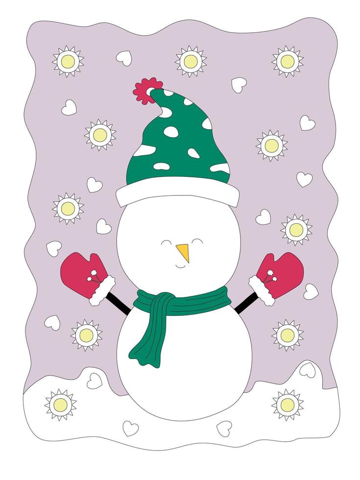 Frohe Weihnachten mit niedlichen Charakteren ClipArt im Doodle-Stil entworfen, die in Weihnachtsthemen angewendet werden können vektor
