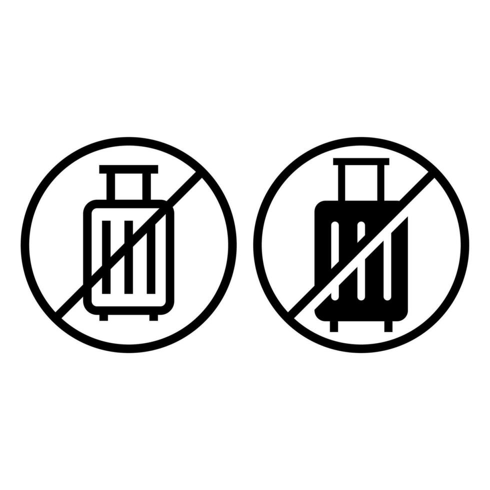 Verbot auf Gepäck. eben Illustration von Koffer im das Verbot unterzeichnen. vektor