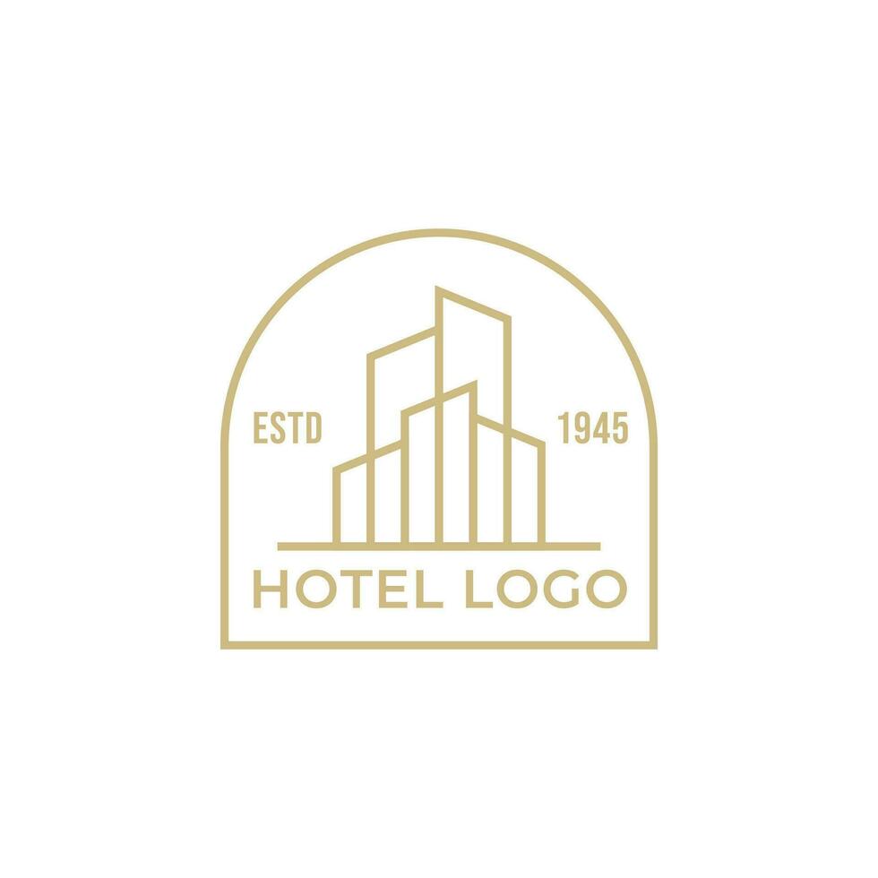 Hotel Logo. Gebäude Logo Symbol Vektor Vorlage