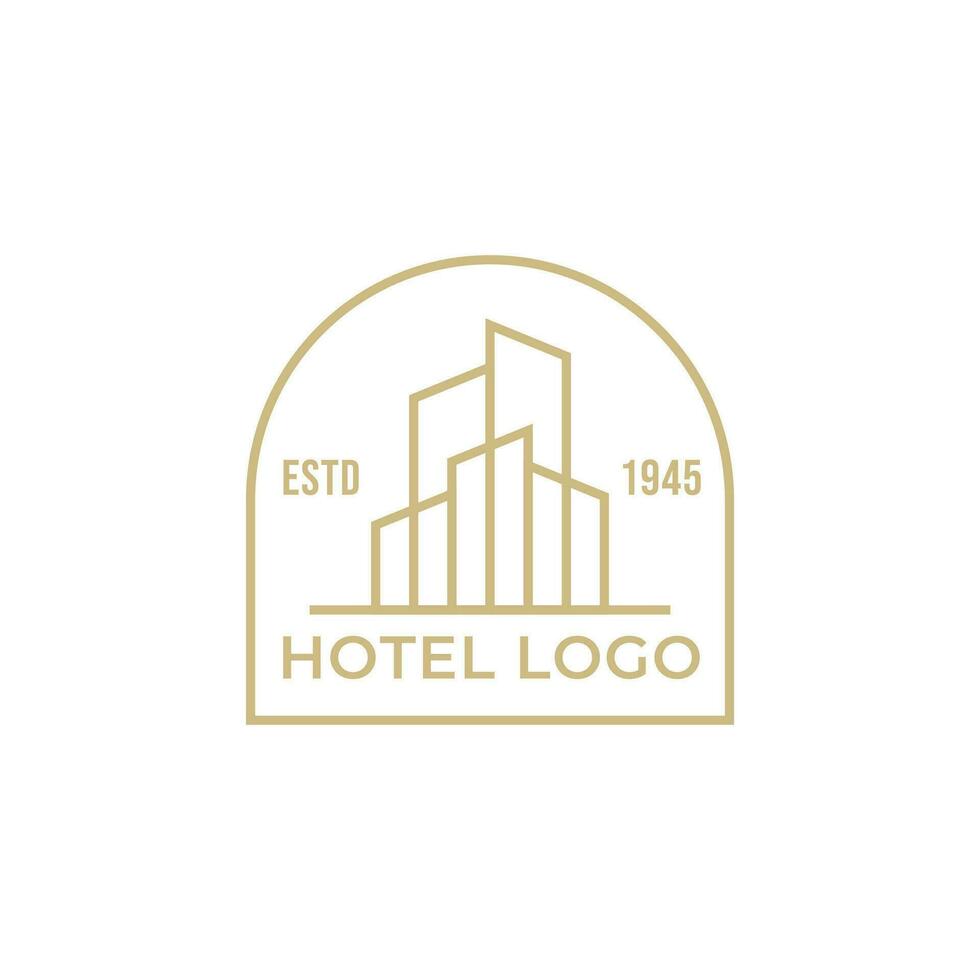 hotell logotyp. byggnad logotyp ikon vektor mall