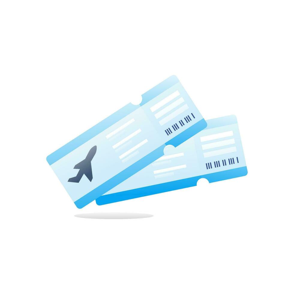 Flugzeug Papier Fahrkarte Symbol. Flugzeug Fahrkarte Gradient Symbol. vektor