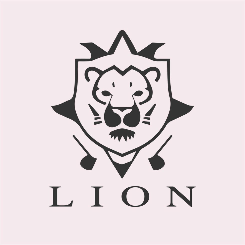 heraldisk lejon huvud logotyp design vektor mall. lejon huvud vektor ikon.