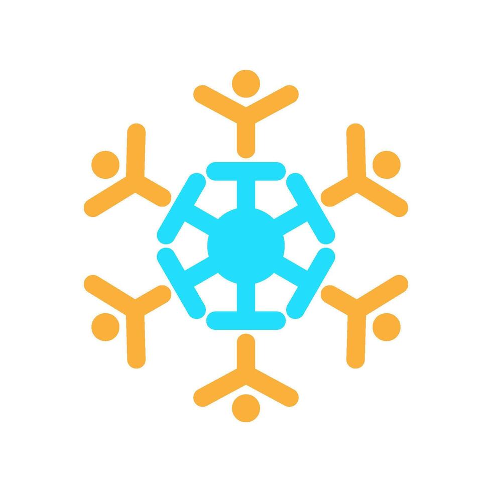 snöflinga logotyp ikon vektor